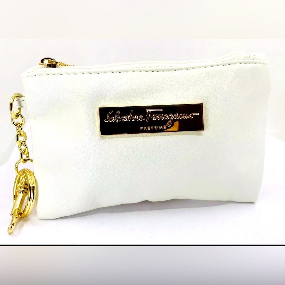 Salvatore Ferragamo  Coin Case Mini Wallet W/ Keychain NWOT